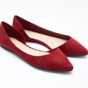 Forever 21 Red Faux Suede Flats
